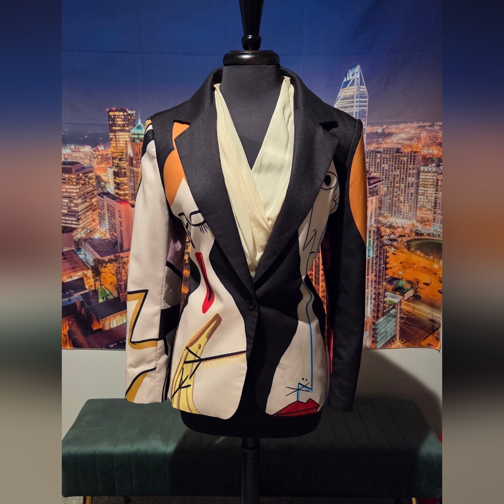 Abstract Patterned Blazer - image 1